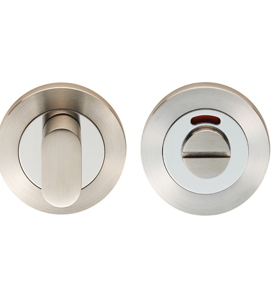 CARLISLE BRASS SWT1016-IDUO STEELWORX SWL TURN & RELEASE ON CONCEALED FIX ROUND ROSE WITH INDICATOR - SET