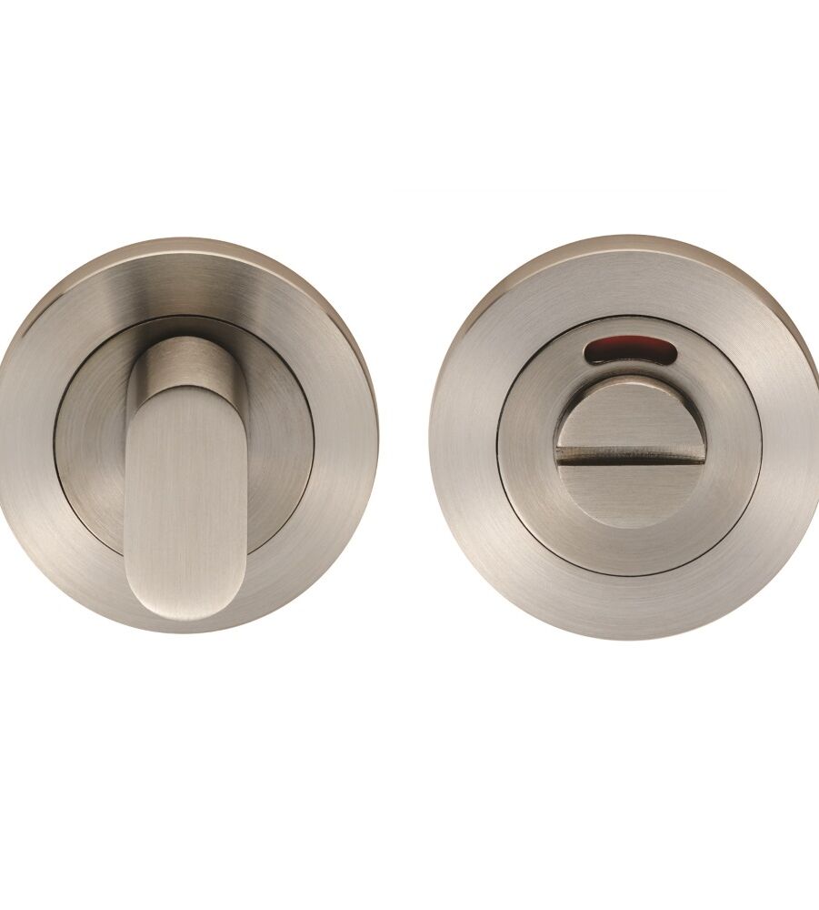 CARLISLE BRASS SWT1016-ISSS STEELWORX SWL TURN & RELEASE ON CONCEALED FIX ROUND ROSE WITH INDICATOR - SET