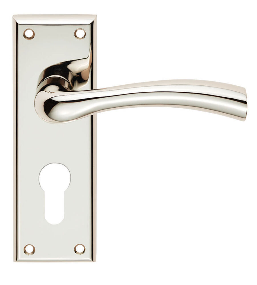 CARLISLE BRASS SZR051YPN SEROZZETTA CINQUANTA LEVER ON BACKPLATE - EURO 47.5MM - PAIR