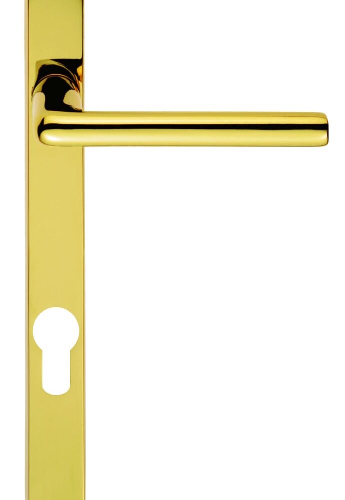 CARLISLE BRASS SZS01NP92PVD SEROZZETTA ROSA LEVER ON NARROW PLATE - LOCK EURO PROFILE 92MM C/C  220MM X 26MM - PAIR