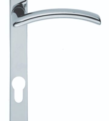 Carlisle Brass SZS03NP92CPLH Serozzetta Verde Lever On Narrow Plate – Lock Euro Profile (92mm C/C) Left Hand 220mm X 26mm – Pair