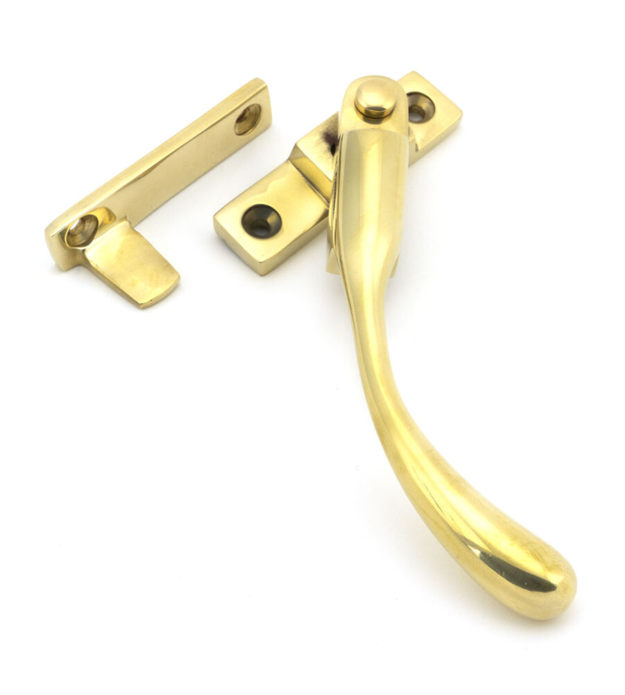 From The Anvil Polished Brass Night-Vent Locking Peardrop Fastener - RH