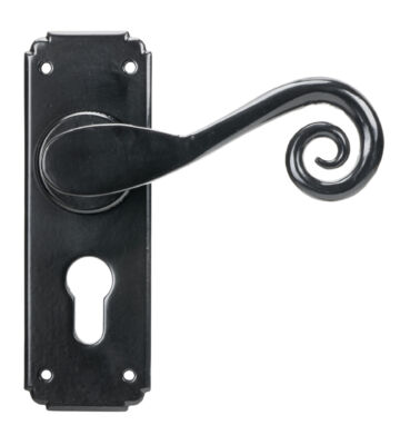 From The Anvil Black Monkeytail Lever Euro Lock Set
