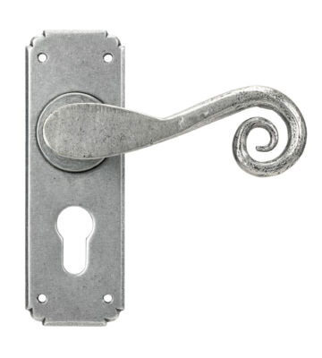 From The Anvil Pewter Monkeytail Lever Euro Lock Set