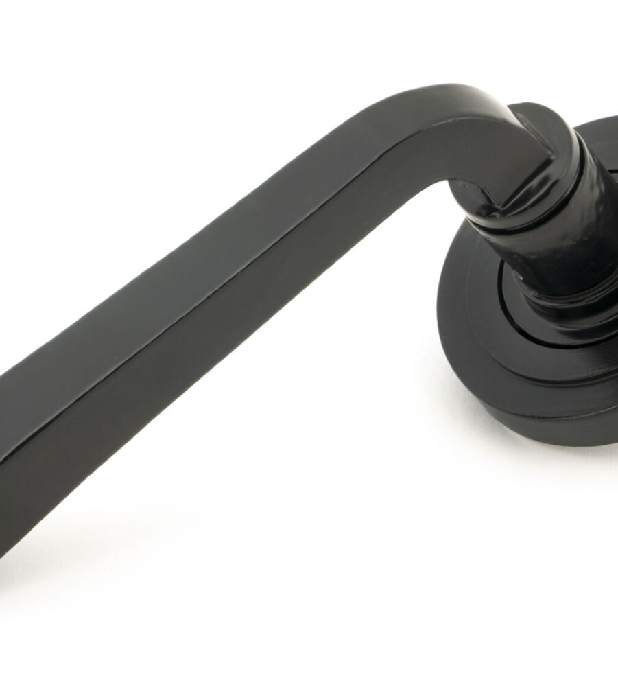 From The Anvil Black Avon Round Lever on Rose Set (Art Deco)