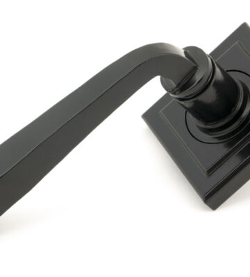 From The Anvil Black Avon Round Lever On Rose Set (Square)