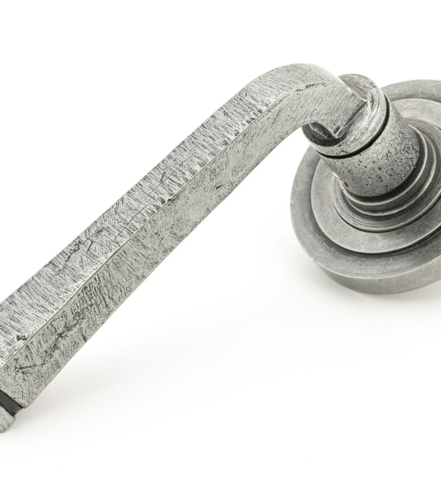 From The Anvil Pewter Avon Round Lever on Rose Set (Art Deco)