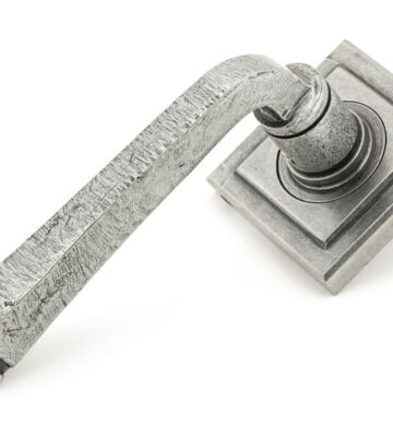 From The Anvil Pewter Avon Round Lever On Rose Set (Square)