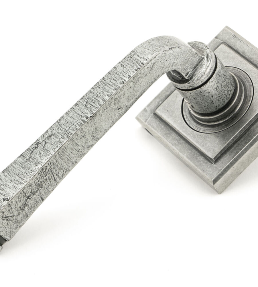 From The Anvil Pewter Avon Round Lever on Rose Set (Square)