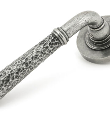 From The Anvil Pewter Hammered Newbury Lever On Rose Set (Plain)