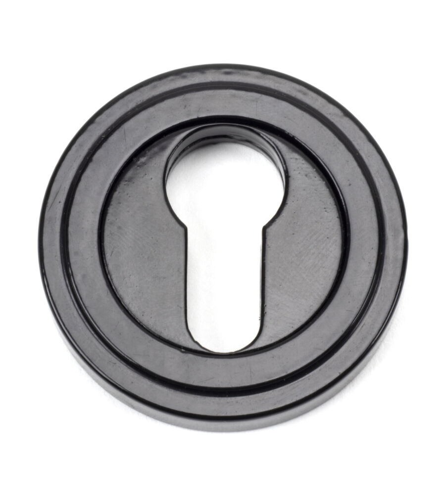 From The Anvil Black Round Euro Escutcheon (Art Deco)