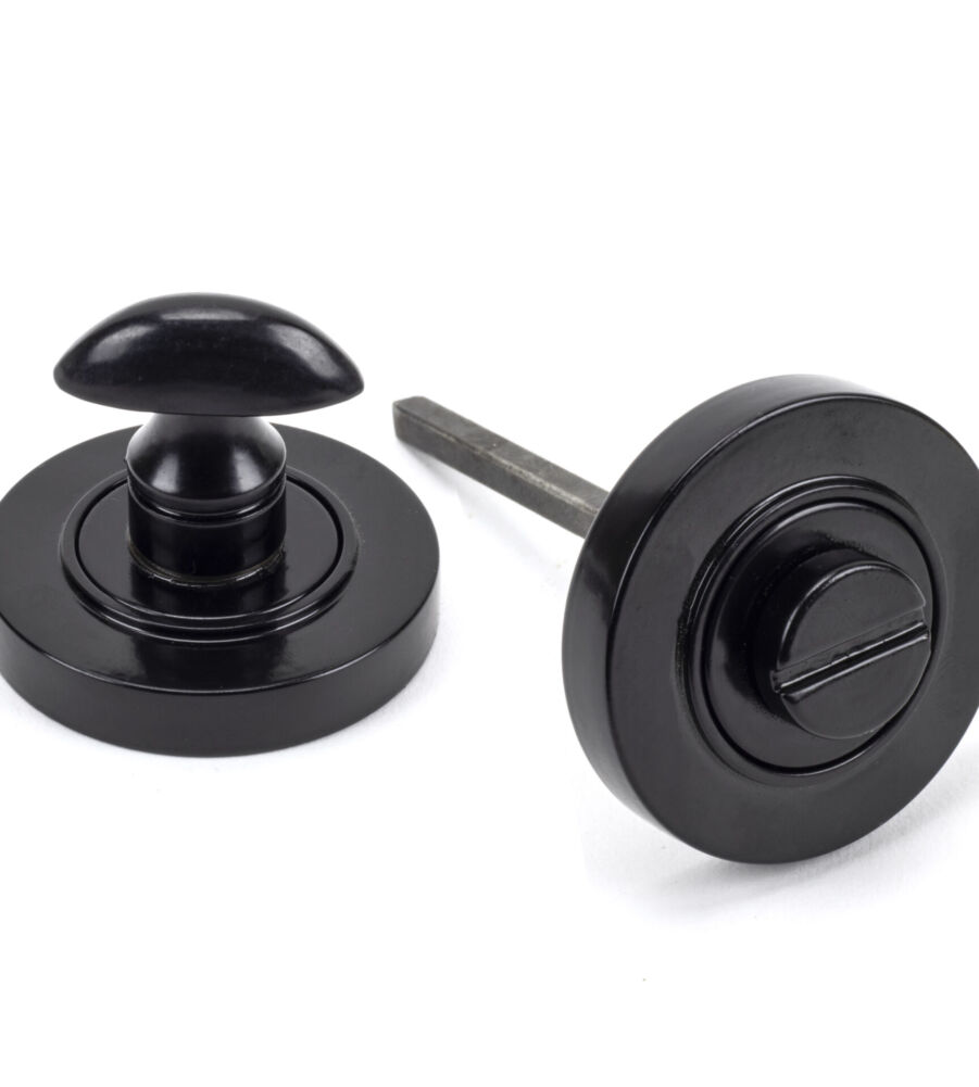 From The Anvil Black Round Thumbturn Set (Plain)