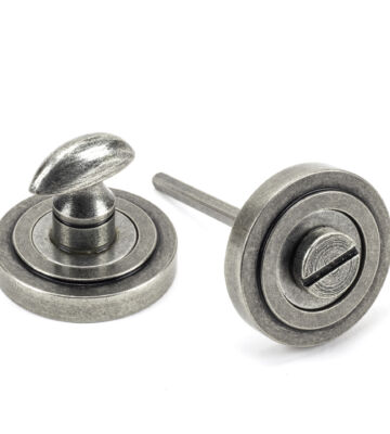 From The Anvil Pewter Round Thumbturn Set (Art Deco)