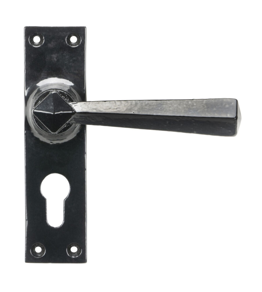 From The Anvil Black Straight Lever Euro Lock Set