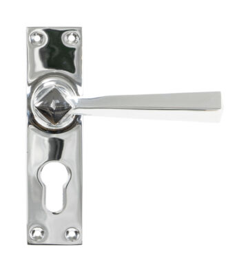 From The Anvil Polished Chrome Straight Lever Euro Lock Set