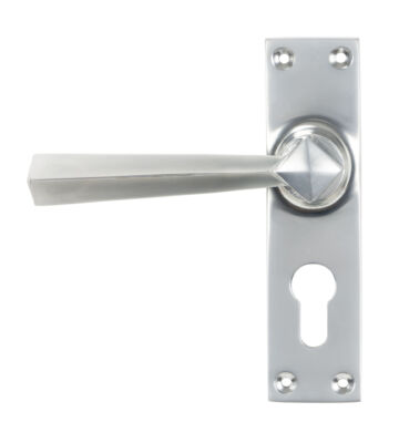 From The Anvil Satin Chrome Straight Lever Euro Lock Set