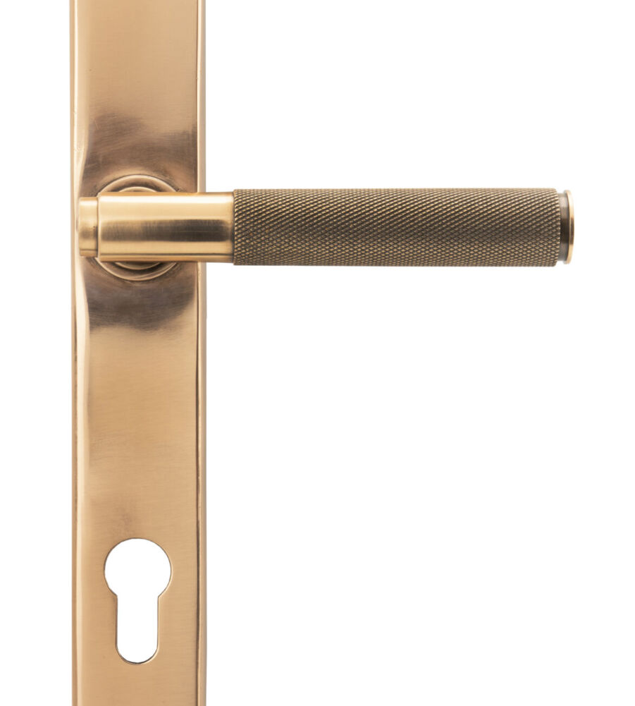 From The Anvil Polished Bronze Brompton Slimline Espag. Lock Set