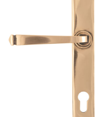 From The Anvil Polished Bronze Avon Slimline Espag. Lock Set