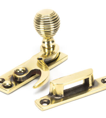 From The Anvil Aged Brass Beehive Sash Hook Fastener