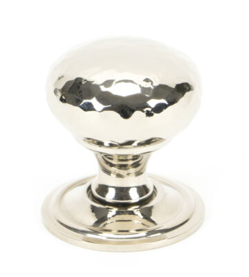 From The Anvil Polished Nickel Hammered Mushroom Cabinet Knob 32mm