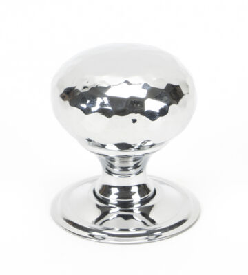 From The Anvil Polished Chrome Hammered Mushroom Cabinet Knob 32mm