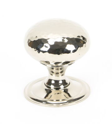 From The Anvil Polished Nickel Hammered Mushroom Cabinet Knob 38mm