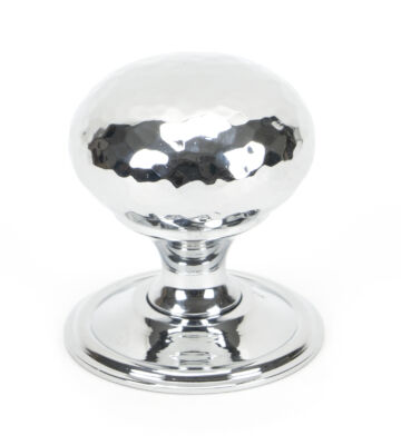 From The Anvil Polished Chrome Hammered Mushroom Cabinet Knob 38mm