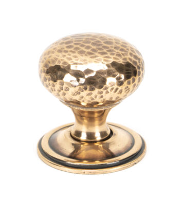 From The Anvil Polished Bronze Hammered Mushroom Cabinet Knob 38mm
