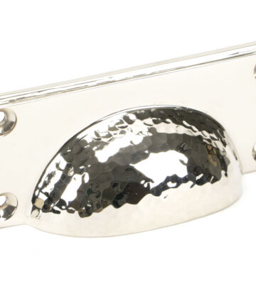 From The Anvil Polished Nickel Hammered Art Deco Drawer Pull