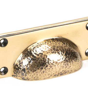 From The Anvil Polished Bronze Hammered Art Deco Drawer Pull