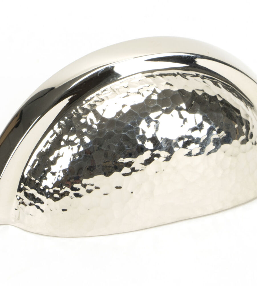 From The Anvil Polished Nickel Hammered Regency Concealed Drawer Pull