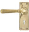 From The Anvil Aged Brass Hammered Newbury Lever Lock Set