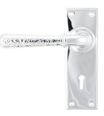 From The Anvil Polished Chrome Hammered Newbury Lever Lock Set