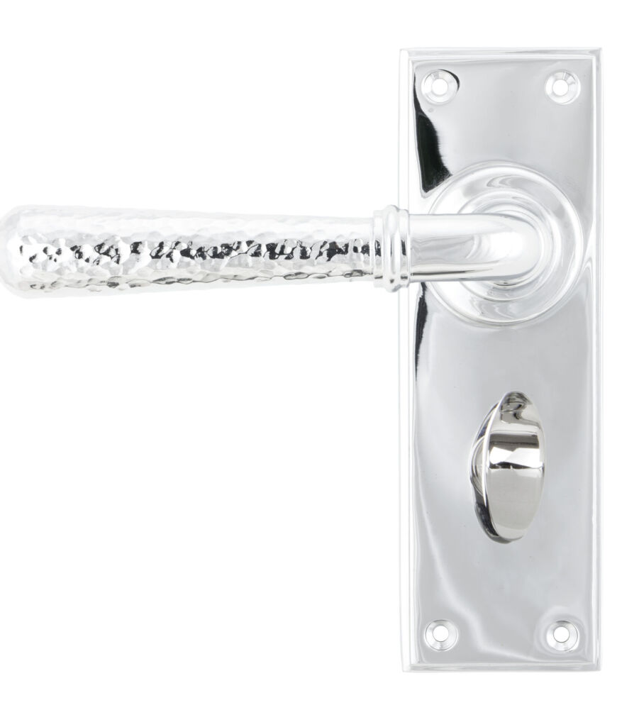 From The Anvil Polished Chrome Hammered Newbury Lever Bathroom Set