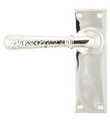 From The Anvil Polished Nickel Hammered Newbury Lever Latch Set