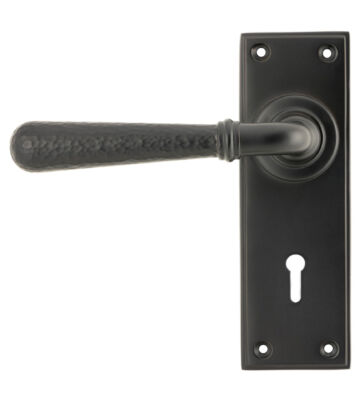 From The Anvil Aged Bronze Hammered Newbury Lever Lock Set