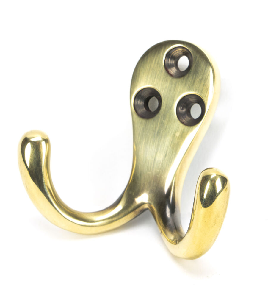 From The Anvil Aged Brass Celtic Double Robe Hook