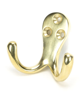 From The Anvil Polished Brass Celtic Double Robe Hook