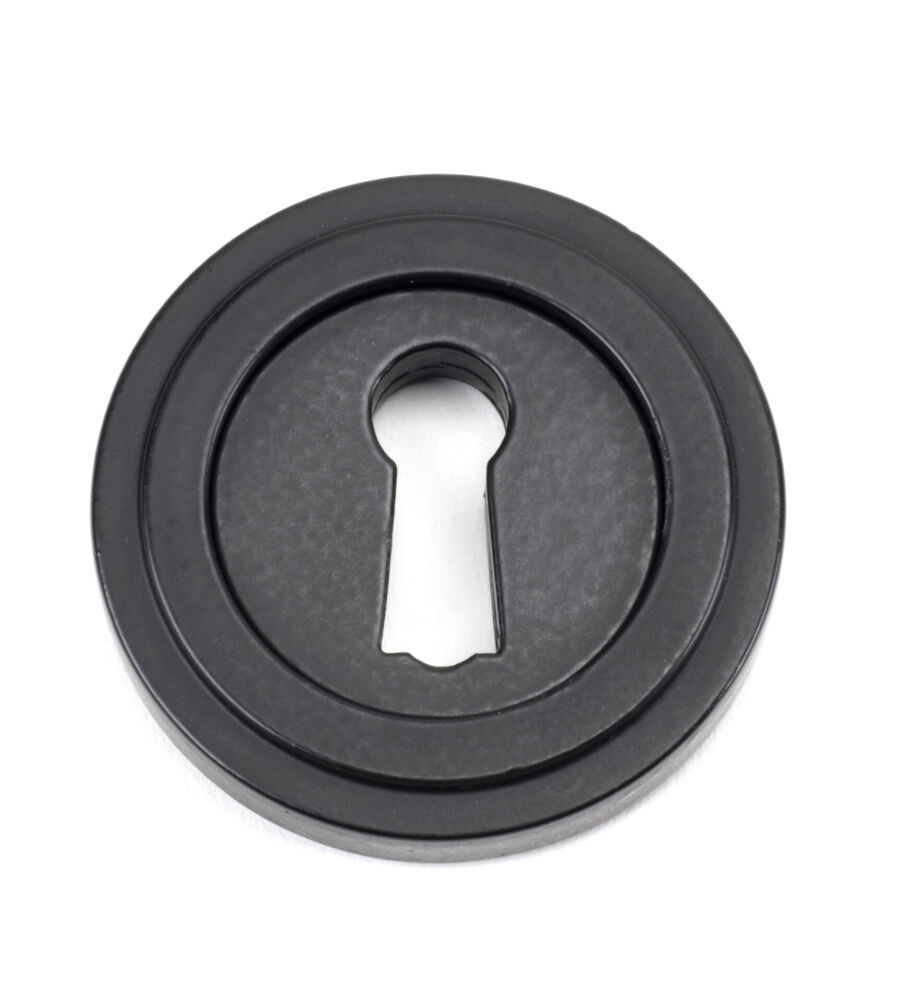 From The Anvil Matt Black Round Escutcheon (Art Deco)