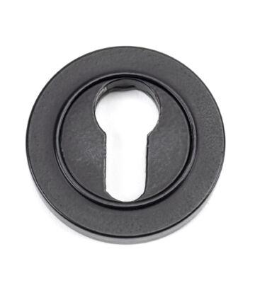 From The Anvil Matt Black Round Euro Escutcheon (Plain)