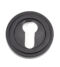 From The Anvil Matt Black Round Euro Escutcheon (Art Deco)