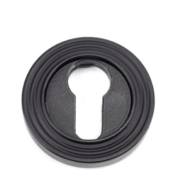 From The Anvil Matt Black Round Euro Escutcheon (Beehive)