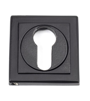 From The Anvil Matt Black Round Euro Escutcheon (Square)