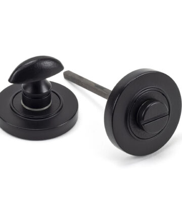 From The Anvil Matt Black Round Thumbturn Set (Plain)