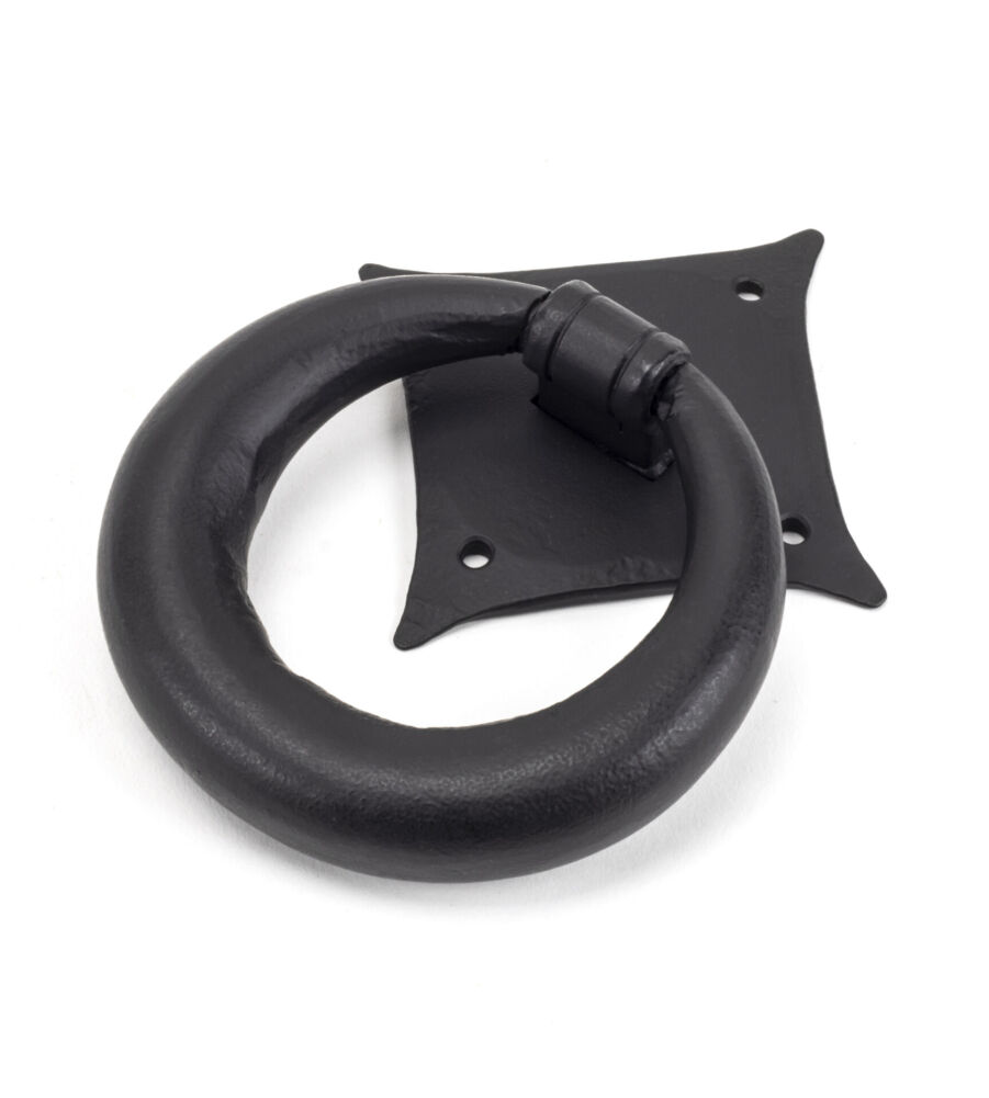 From The Anvil Matt Black Ring Door Knocker