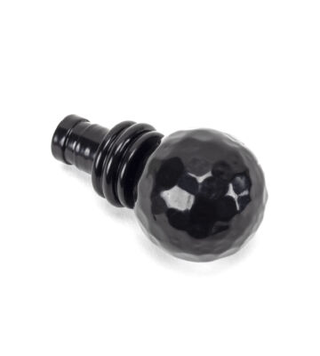 From The Anvil Black Hammered Ball Curtain Finial (pair)