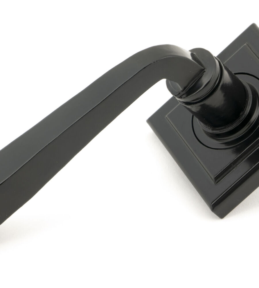 From The Anvil Black Avon Round Lever on Rose Set (Square) - U