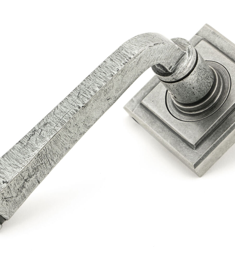 From The Anvil Pewter Avon Round Lever on Rose Set (Square) - U