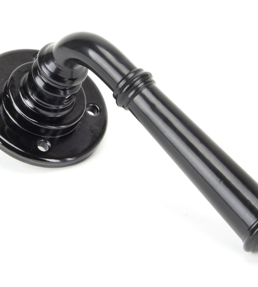 From The Anvil Black Regency Lever on Rose Set - U