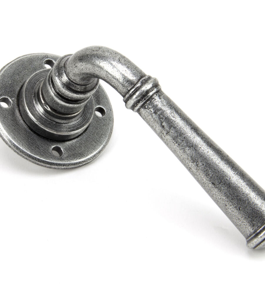 From The Anvil Pewter Regency Lever on Rose Set - U